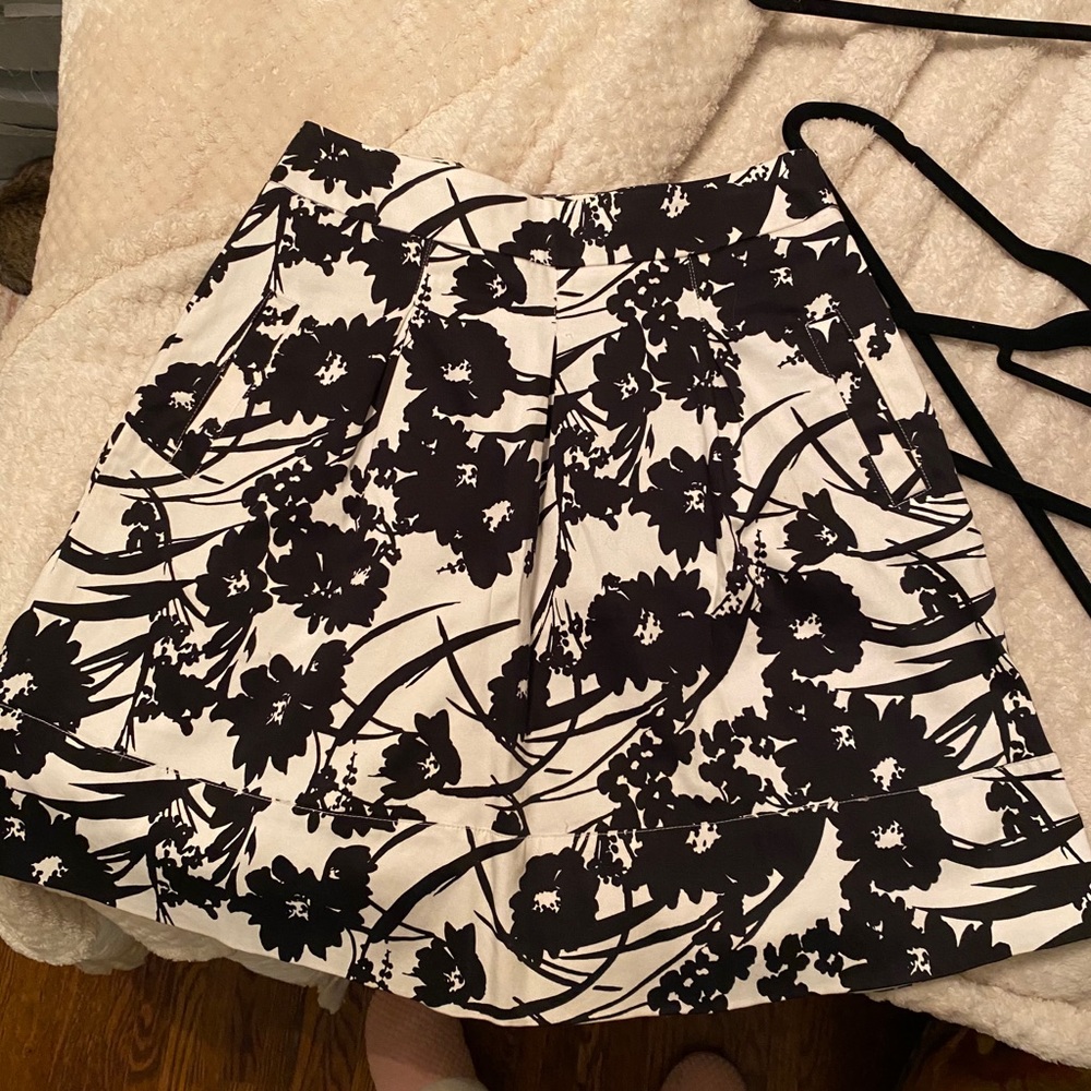 Black and white career skirt